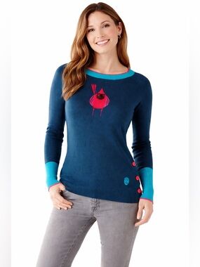 Smartwool Charley Harper Cardinal Sweater Merino Wool Intarsia XS S